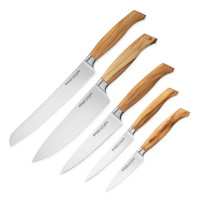 Набор кухонных ножей, 7 штук, на магнитной подставке ComposeEat, серия Ergo Line Olive, BERGER CUTLERY, Германия_00816100040675762336.jpg