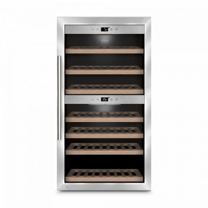 Шкаф винный WineComfort 66 для 66 бутылок, нержавеющая сталь, стекло,  стальной, CASO, Германия, Винные шкафы Caso