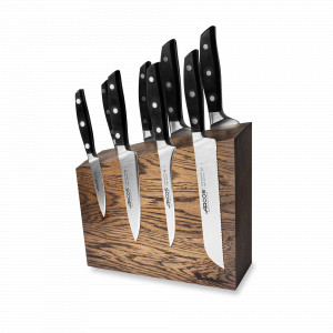 Набор из 8-ми кухонных ножей на подставке из дуба, серия Manhattan, ARCOS, Испания, Набор ножей сантоку