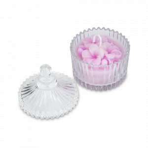 Свеча ароматическая в стеклянной емкости с крышкой Freesia, 10 см, стекло, серия Tulip, ANNA LAFARG, Китай, Предметы интерьера ANNA LAFARG