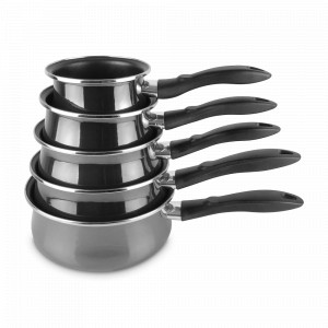 Набор из 5-ти ковшей, сталь, стеклоэмаль, черный, серия Authentique Crystal, VITRINOR, Испания, Ковши VITRINOR