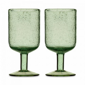 Набор из 2-х бокалов для вина, 410 мл, 17 см, стекло, зеленый, серия Flowi, LIBERTY JONES, Россия, Фужеры для красного вина