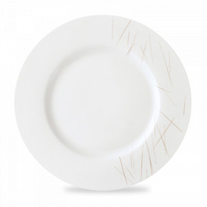 Тарелка обеденная, 28 см, фарфор, белый, декор, серия Boreal Swing, GUY DEGRENNE, Франция, Boreal Swing GUY DEGRENNE