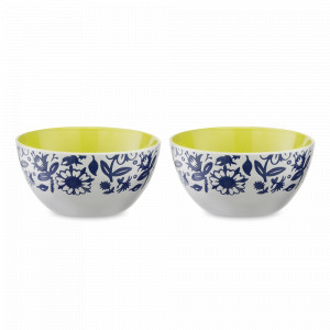Набор порционных салатников, 2 предмета, 770 мл, керамика, белый, синий, серия Bright Traditions, LIBERTY JONES, Россия, Наборы столовые