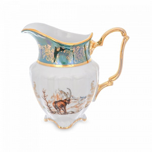 Молочник Охота, 250 мл, фарфор, зеленый, серия Мария-Тереза, REPAST, Чехия, Мария-Тереза REPAST