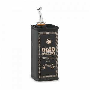 Бутылка для масла, 23 х 8 см,  0,5 л,  керамика, черный, серия Oliere Vintage, NUOVA CER, Италия, Oliere Vintage NUOVA CER