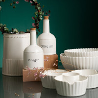 Бутылка для уксуса, 250 мл, фарфор, белый, серия Kitchen Spirit, TKANO, Россия_00810420045290151058.jpg