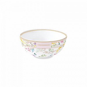 Салатник порционный, 15 см, 600 мл, фарфор, белый, декор, серия Пение птиц, EASY LIFE (R2S), Италия, Салатники EASY LIFE R2S