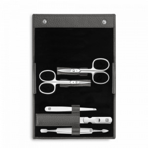 Набор маникюрный в кожаном футляре, цвет антрацит, 5 предметов, Classic Inox, ZWILLING J.A. HENCKELS, Германия, Маникюрные наборы ZWILLING