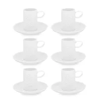Набор из 6-ти кофейных пар, 100 мл, фарфор, белый, серия Ornament, VISTA ALEGRE, Португалия, 