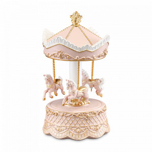 Декор - Карусель музыкальная Magic Melody, 12 х 21 см, полирезин, розовый, декор, серия New Year Essential, TKANO, Китай, Предметы интерьера