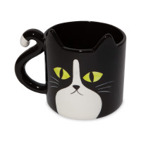Кружка 3D, 480 мл, керамика, черный, белый, серия Cat, DOIY, Испания