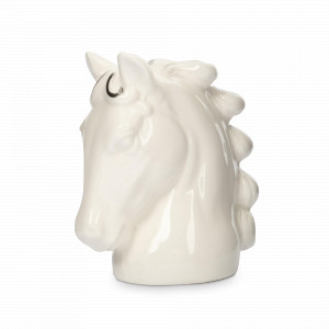 Емкость для соли или перца «Конь», 8 см, фарфор, бело-серебристый, серия Horse, ANNA LAFARG, Китай, Солонки и перечницы