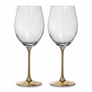 Набор из 2-х бокалов для красного вина, 540 мл, стекло, золотистая ножка, серия Ravello, ANNA LAFARG, Китай, Наборы бокалов для красного вина