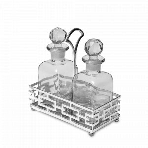 Набор сервировочный для масла Silver, 300 мл, никель, стекло, посеребрение, ROOMERS TABLEWARE, Нидерланды, Икорницы, масленки