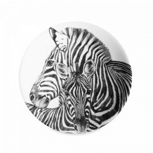 Тарелка десертная, 22 см, костяной фарфор, белый, черный, серия Wild Spirit, TAITU, Италия, Тарелки черные