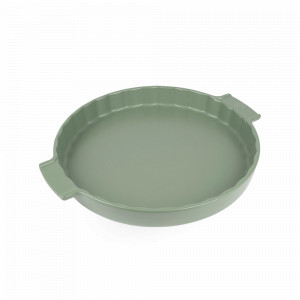 Форма для пирога Тарт, 35 см, 2.1 л, керамика, серо-зеленый, серия Fern Green, PEUGEOT CERAMIC, Франция, Формы круглые PEUGEOT CERAMIC