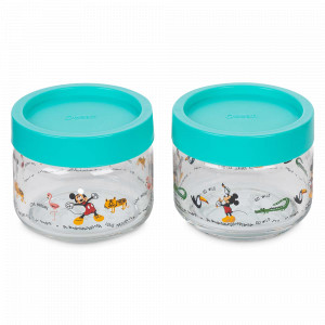 Набор из 2-х банок Jungle, 325 мл, стекло, пластик, прозрачный, зеленый, серия Disney, LUCARIS, Таиланд, Банки для хранения чая