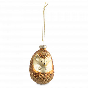 Украшение новогоднее - подвес Ежик, 9 см, стекло, коричневый, серия New Year, ANNA LAFARG, Китай, НОВИНКИ