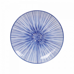 Тарелка десертная Lines, 16 см, фарфор, белый, синий, серия Nippon Blue, TOKYO DESIGN, Нидерланды, Тарелки синие
