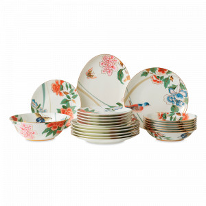 Сервиз столовый на 6 персон, 20 предметов, фарфор, белый, декор, серия Гармония, MIX&amp;MATCH HOME, Китай, MIX & MATCH (Народная Республика Бангладеш)