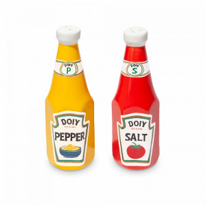Набор из солонки и перечницы Ketchup Mustard, 11.2 см, керамика, серия Corner Shop, DOIY, Испания, DOIY (Испания)