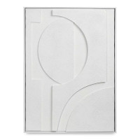 Панно декоративное с эффектом 3D Minimalism Flower, 50 х 70 см, холст, дерево, белый, серия Art, BERGENSON BJORN, Великобритания