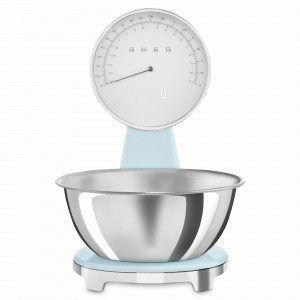 Весы кухонные, нержавеющая сталь, пастельный голубой, SMEG, Италия, Кухонные весы SMEG