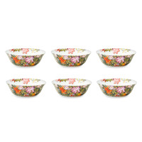 Набор из 6-ти порционных салатников, 15 см, фарфор, белый, декор, серия Майя, MIX&MATCH HOME, Китай