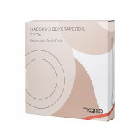 Набор десертных тарелок, 2 предмета, 22 см, фарфор, бежевый с авторским принтом, серия Freak Fruit, TKANO, Россия_00810420052409339258.jpg