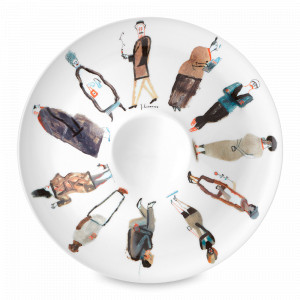 Тарелка декоративная круглая Jesus Cisneros, 28,5 см, фарфор, декор, серия Ilustradores Internacionais, VISTA ALEGRE, Португалия, Тарелки декоративные премиум