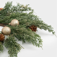 Декор - венок «Золотые шары», 40 см, пластик, шишки, зеленый, коричневый, серия New Year, ANNA LAFARG, Китай_00820990066122887301.jpg