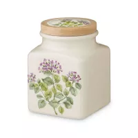 Банка для хранения кофе с крышкой, 15 см, керамика, белый, декор, серия Rosemary, NUOVA CER, Италия, 