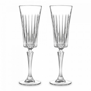 Набор из 2-х бокалов для шампанского, 210 мл, хрустальное стекло, серия Timeless, RCR, Италия, Свадебные бокалы
