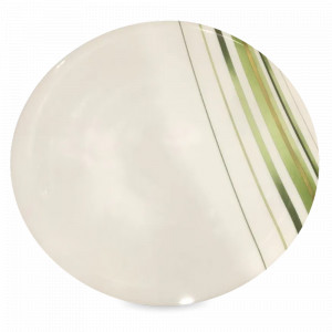 Тарелка подстановочная, 32 см, фарфор, белый, зеленый, серия Rayures Vegetal, GUY DEGRENNE, Франция, Тарелки плоские
