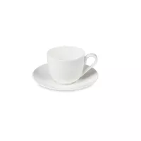 Пара кофейная, 90 мл, костяной фарфор, белый, серия Плиссе, DECOR DE TABLE, Россия, 