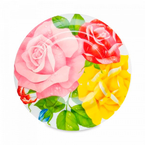 Тарелка десертная, 21,5 см, костяной фарфор, декор, серия Romantica, TAITU, Италия, Тарелки цветные