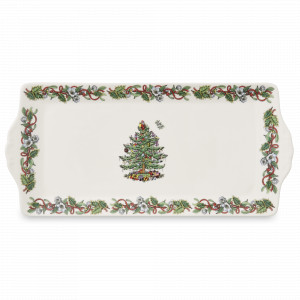 Блюдо прямоугольное  «Эксклюзив», 34 см, фаянс, декор, серия Рождественская ель, SPODE, Великобритания, Блюда сервировочные