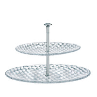 Блюдо двухъярусное, 32 х 23 см, хрустальное стекло, серия Bossa Nova, NACHTMANN, Германия