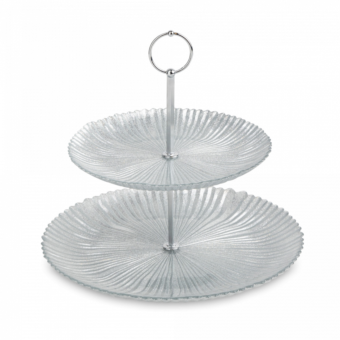 Этажерка двухъярусная, 21 х 28 см, стекло, металл, серебристый, серия Avila, ANNA LAFARG, Китай