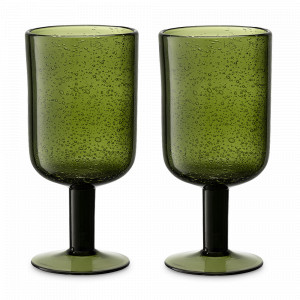 Набор из 2-х бокалов для вина, 410 мл, стекло, темно-зеленый, серия Flowi, LIBERTY JONES, Россия, Наборы бокалов для белого вина