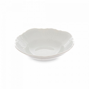 Салатник порционный, 16 см, фарфор, белый, рельеф, серия Недекорированный, BERNADOTTE, Чехия, Скидка до -30% на фарфор BERNADOTTE