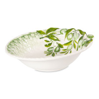 Салатник, 26 см, керамика, белый, зеленый, серия Оливки, EDELWEISS, Италия