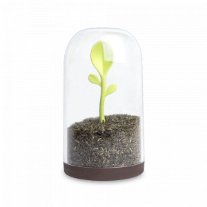 Контейнер для сыпучих продуктов с ложкой, пластик, 9 х 16 см, прозрачный, серия Sprout Jar, QUALY, Таиланд, QUALY (Таиланд)