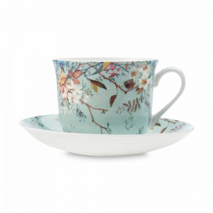 Чашка чайная с блюдцем (чайная пара) из фарфора «Луг», 480 мл, белый, декор, MAXWELL WILLIAMS, Австралия, Луг MAXWELL &  WILLIAMS