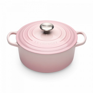 Кастрюля с крышкой, 4,2 л, 24 см, чугун, розовый, серия Shell Pink, LE CREUSET, Франция, Кастрюли LE CREUSET