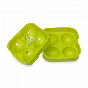 Форма для льда Freeze, на 4 шарика диаметром 4.5 см, силикон, зеленый, SMART SOLUTIONS, Россия, Силиконовые формы для льда