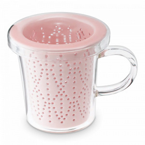 Кружка с ситечком, 300 мл, фарфор, стекло, розовый, серия Weave, LOVERAMICS, Гонконг, LOVERAMICS (Гонконг)