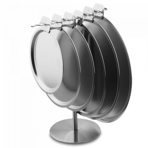 Держатель для крышек настольный, матовая сталь, серия Panoply, CRISTEL, Франция, Подвесные рейлинги и держатели