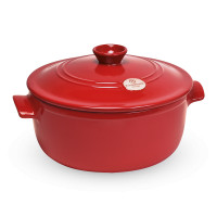 Керамическая кастрюля круглая, 4 л, 26 х 16 см, гранат, серия Flame, EMILE HENRY, Франция